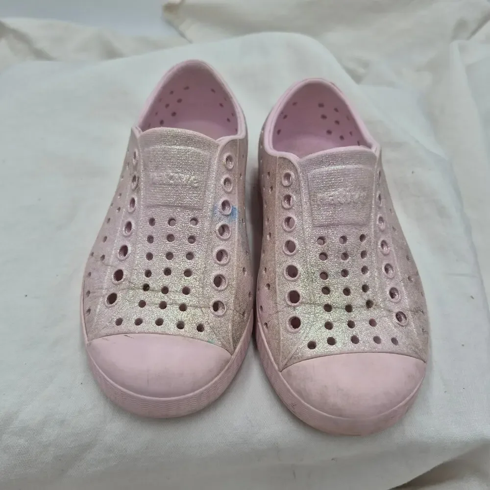 Native Jefferson Slip-on Sneakers Shoes Kids Pink size C8